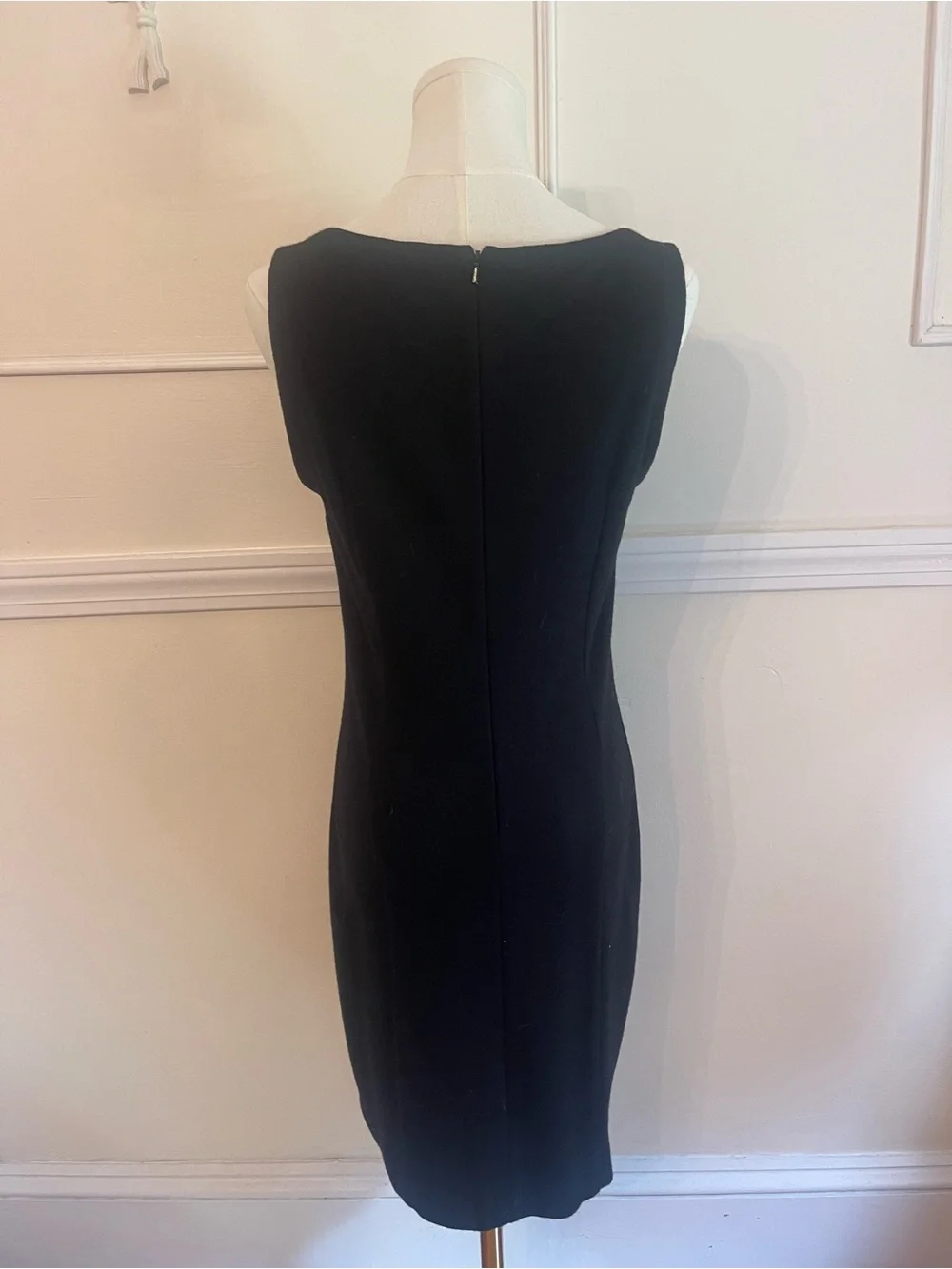 Tory Burch Black Mini Dress with Gold Chain Detail